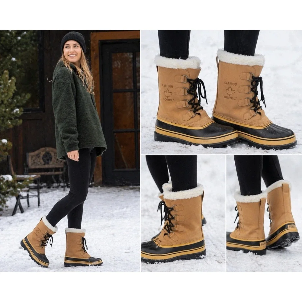Vintage‎ Sorel Kaufman Caribou Snow Boots Women's Size 8 Made in Canada.